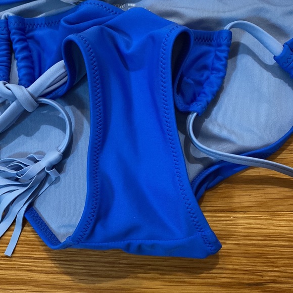 Aerie Swim Blue Bikini Bottom With Tie Sides Size XS - Picture 6 of 9